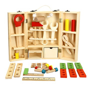 木制手提多功能仿真工具箱套装，组合幼儿童，益智过家家拆装玩具