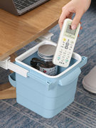 办公室隐藏式垃圾桶伸缩抽屉式收纳桶家用学生书桌，桌面整理收纳盒