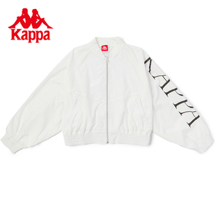 Kappa卡帕棒球服女秋短款夹克开衫字母蝙蝠衫长袖外套
