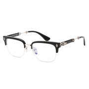 近视眼镜框925银EVAGILIST宝半框超轻纯钛眼镜架女平光镜