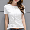 意巧t恤女短袖夏装，韩版紧身打底衫纯棉，体恤纯白色半袖上衣服