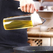 厨房漏油壶玻璃不挂油装油瓶自动翻盖开合油罐壶家用酱油醋调料瓶