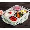 304不锈钢餐盘保温饭盒分格便当，保鲜快餐盒带，汤碗盖不锈钢餐。。