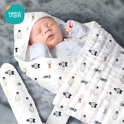 初生婴儿包被夏季薄款新生儿用品小被子宝宝襁褓，纯棉纱布抱被