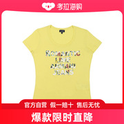 香港直邮Emporio Armani阿玛尼女士T恤字母印花黄色无袖内搭