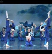 桃李杯喜鹊喳喳喳群舞舞蹈，演出服装女儿童民族，古典舞表演服装蓝色
