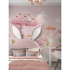 墙布卧室2022儿童房壁纸女孩粉色卡通墙纸兔子壁画壁布背景墙