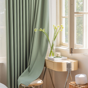 米粒棉全遮光定制成品，加厚防晒遮阳客厅，卧室柔软现代简约窗帘布