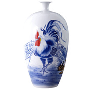 景德镇陶瓷花瓶摆件名家手绘新中式家居客厅插花博古架酒柜装饰品