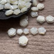 贝壳玫瑰横孔diy手链耳饰，配件材料贝壳花，立体玫瑰花10mm12mm
