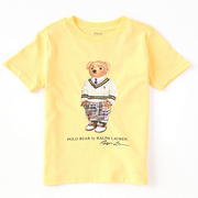拉夫劳伦poloralphlauren男童装，短袖可爱小熊印花圆领，针织t恤