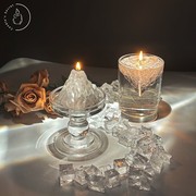 香薰蜡烛可爱助眠氛围感熏香小众高级摆件创意漂浮冰山杯蜡烛烛台