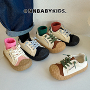ts儿童帆布鞋春秋韩版男女童板鞋宝宝饼干，鞋软底幼儿园室内鞋