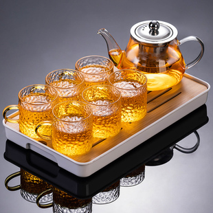 茶具套装家用玻璃泡茶壶茶杯茶盘组合整套简约办公室功夫泡茶神器