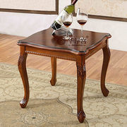欧式沙发边几角几小茶几，正方形小方桌子客厅实木，雕花边桌方几茶桌