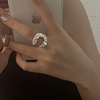 韩版个性几何不规则戒指女复古时尚嘻哈夸张开口指环食指戒