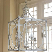 美式铁艺鸟笼吊灯做旧设计师餐厅灯美式简约过道创意个性书房灯饰