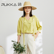 蒲PUKKA原创设计女装春夏品时髦复古感宽松显瘦休闲衬衫