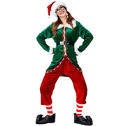 圣诞节主题衣服绿色精灵服装女派对化装舞会装扮成人表演出服套装