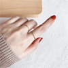 925纯银戒指潮人个性冷淡风关节指环开口气质尾指气质女金色简约