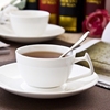 景德镇纯白骨瓷创意咖啡杯碟勺套装家用简约欧式咖啡杯花茶杯子