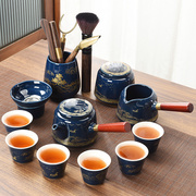 高档功夫茶具套装家用办公室，会客旅行中式陶瓷，侧把泡茶壶茶杯送礼