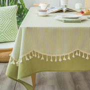 桌布布艺北欧小清新绿书桌布长方形餐桌台布茶几桌布ins风高级感