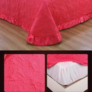 嘉韵家纺床上用品四件套欧式大红色婚庆高端贡缎提花床罩式保暖全