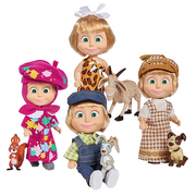 正版玛莎和熊公仔大号洋娃娃玩偶可爱女孩儿童小毛绒玩具生日礼物