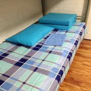 全棉湖蓝色三件套纯棉单人大学生，纯蓝色床单被套枕套床上用品件套