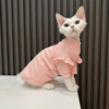 任发财粉色花边T恤无毛猫衣服德文衣服斯芬克斯猫夏季纯棉透气