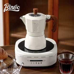 bincoo双阀摩卡壶家用意式浓缩高温萃取煮咖啡壶手磨咖啡机套装