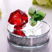 2022水晶玫瑰花汽车香水座摆件，装饰品钻石水钻，送男女友情人节礼物
