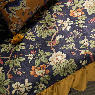 偏爱集 复古沙发垫坐垫沙发巾布艺四季通用防滑欧式美式加厚