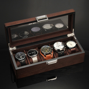 俪丽手表盒子复古手表盒收纳盒，创意简约木质，五表位便携式腕表盒