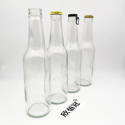 330ml透明玻璃啤酒瓶自酿精酿啤酒瓶，耐压汽水玻璃瓶盖拉环盖