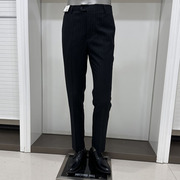 男士西裤秋冬季长裤 微厚直筒免烫面料时尚商务灰色条纹