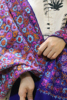 印度手工围巾满绣克什米尔羊毛手绣民族，绣花披肩雏菊宝蓝色