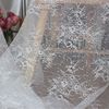 宽1.5米 剪线无弹花朵透明亮片蕾丝面料婚纱礼服打底花边材料辅料