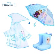 爱莎公主雨衣雨鞋雨伞套装，艾莎透明雨披，防水小学生上学用elsa雨具