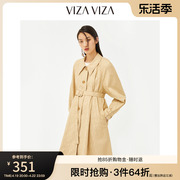 商场同款VIZA VIZA 秋季流行大衣女士英伦风外套风衣