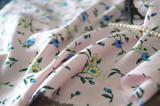 外单粉色小野菊彩色碎花布料纯棉棉绸布料-衬衣裙儿童