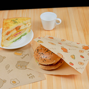 凌曼涵三明治包装纸吸油防油纸垫烘焙家用一次性包装袋手抓饼汉堡