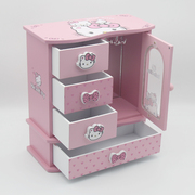 欧式kt猫女生首饰盒木质收纳盒，凯蒂猫欧式公主韩国项链盒生日礼物