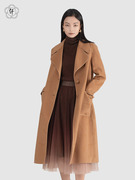 k&ch纤牌时装，\2022冬季印花羊毛，大衣女通勤显瘦8222c805j1