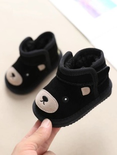 婴儿男宝宝棉鞋加绒靴子冬季新男女儿童雪地靴软底保暖小童鞋1-3