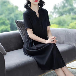 2023年夏季杭州大牌重磅真丝桑蚕丝连衣裙女春夏品牌高端裙子