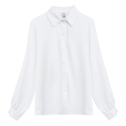 设计感小众白色衬衫百搭垂感宽松学生上衣长袖春秋款雪纺女士衬衫
