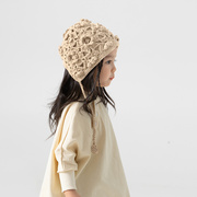 儿童毛线帽宝宝帽子秋冬款时髦女童针织帽印花套头帽小女孩保暖帽