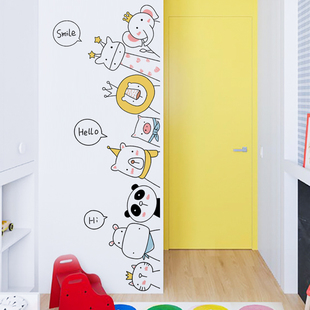 壁纸自粘卡通可爱贴画卧室小动物装饰墙贴儿童房创意墙面防水贴纸